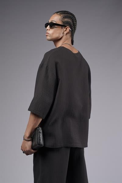 Geniş Yaka Oversize Kalıp Müslin Alt Üst Takım