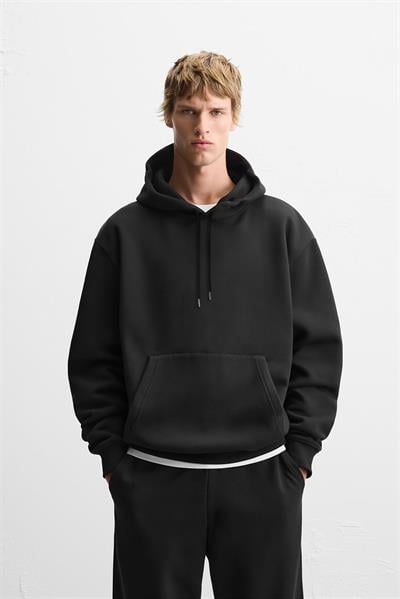Kanguru Cepli Oversize Kalıp Unisex Düz Hoodie