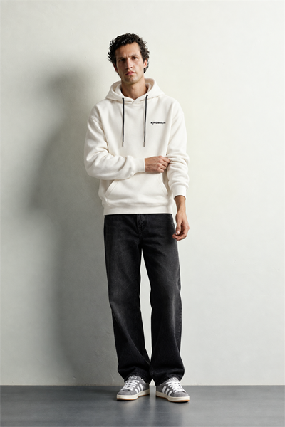 Kapuşonlu Baskılı Oversize Kalıp Unisex Hoodie Sweatshirt