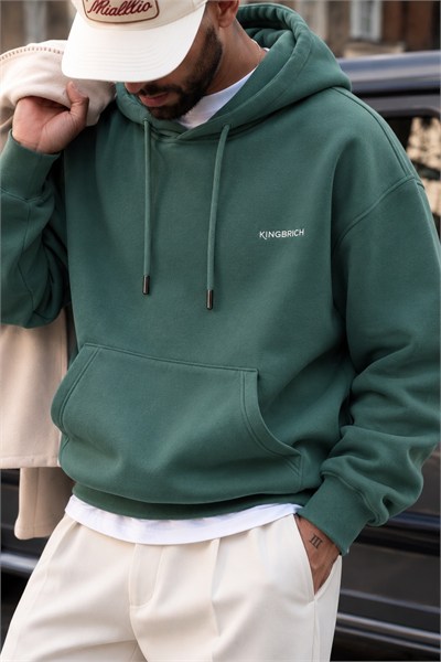 Kapuşonlu Baskılı Oversize Kalıp Unisex Hoodie Sweatshirt
