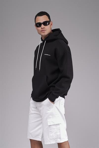 Kapuşonlu Baskılı Oversize Kalıp Unisex Hoodie Sweatshirt