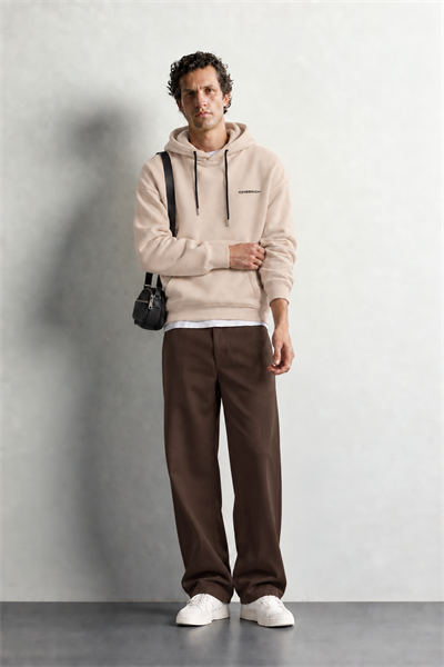 Kapuşonlu Baskılı Oversize Kalıp Unisex Hoodie Sweatshirt