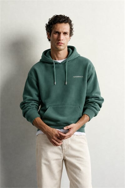 Kapuşonlu Baskılı Oversize Kalıp Unisex Hoodie Sweatshirt
