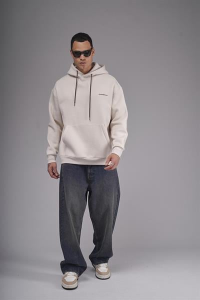 Kapuşonlu Baskılı Oversize Kalıp Unisex Hoodie Sweatshirt