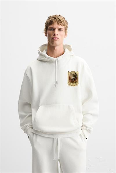 Kapuşonlu Ottoman Vintage Baskılı Unisex Hoodie