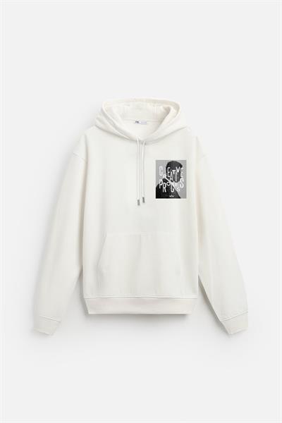 Kapuşonlu Oversize Kalıp Creative Proces Baskılı Hoodie