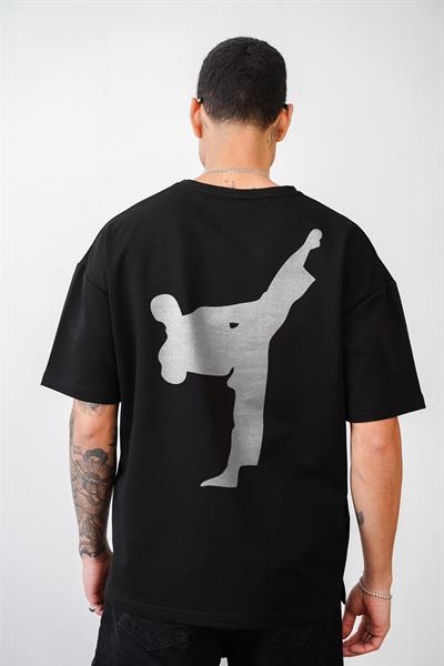 Karete Baskılı Oversize Kalıp Unisex Tişört