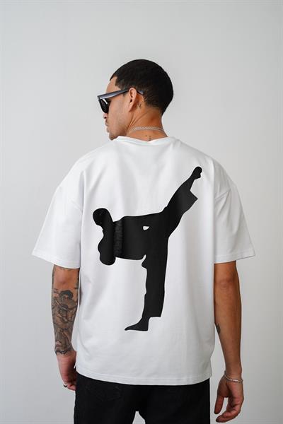 Karete Baskılı Oversize Kalıp Unisex Tişört