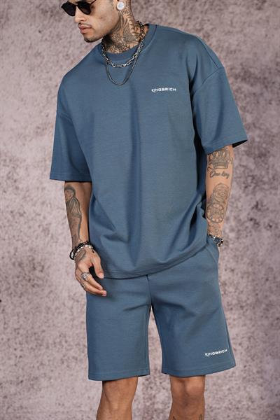 King Brich Baskılı Oversize Kalıp Unisex Şort Takım
