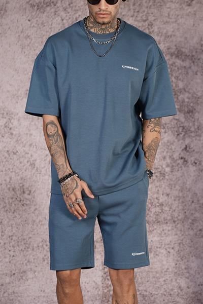 King Brich Baskılı Oversize Kalıp Unisex Şort Takım