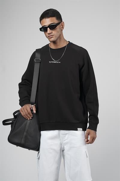 Kingbrich Baskılı Reglan Kol Oversize Kesim Sweatshirt
