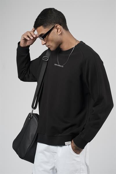Kingbrich Baskılı Reglan Kol Oversize Kesim Sweatshirt