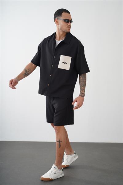 Kingbrich Beli Lastikli Kordonlu Cebi Penchli Oversize Kesim Alt Üst Takım