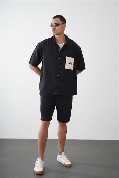 Kingbrich Beli Lastikli Kordonlu Cebi Penchli Oversize Kesim Alt Üst Takım