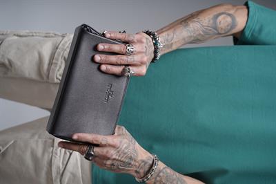 Kingbrich Logolu Hakiki Deri Kaplamalı Unisex El Çantası