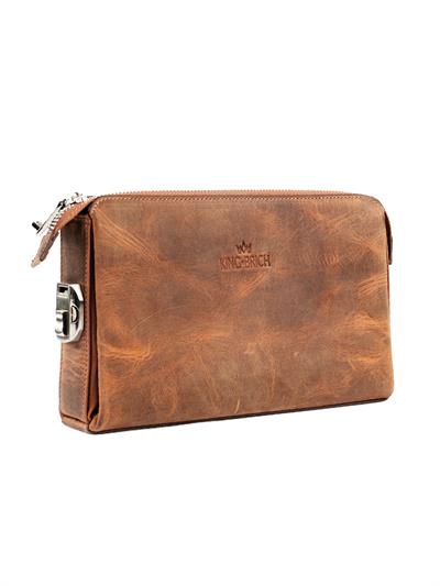 Kingbrich Logolu Hakiki Deri Kaplamalı Unisex El Çantası