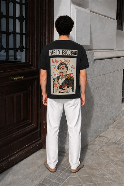 Kingbrich Pablo Escobar Baskılı Slim Fit Kalıp Erkek Tshirt