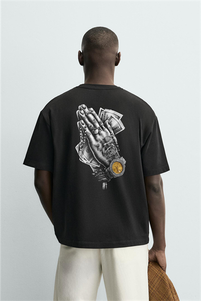 Kingbrich USD Baskılı Oversize Kalıp Erkek Tişört