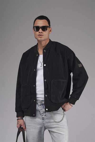 Kolej Yaka Oversize Kalıp Çıtçıt Kapamalı Polar 