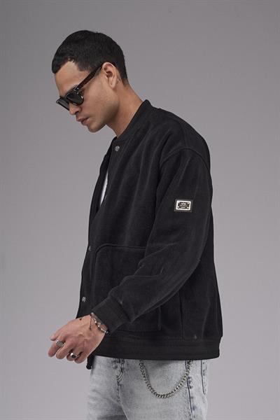 Kolej Yaka Oversize Kalıp Çıtçıt Kapamalı Polar 