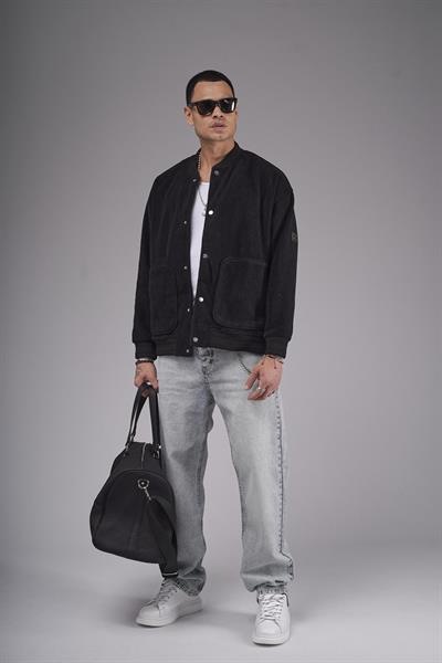 Kolej Yaka Oversize Kalıp Çıtçıt Kapamalı Polar 