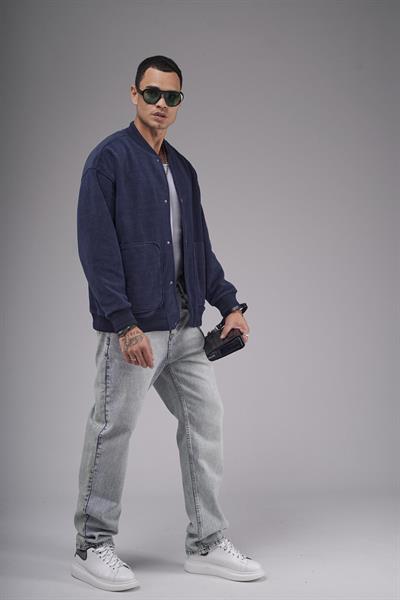 Kolej Yaka Oversize Kalıp Çıtçıt Kapamalı Polar 