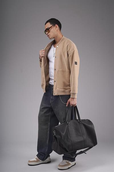 Kolej Yaka Oversize Kalıp Çıtçıt Kapamalı Polar 