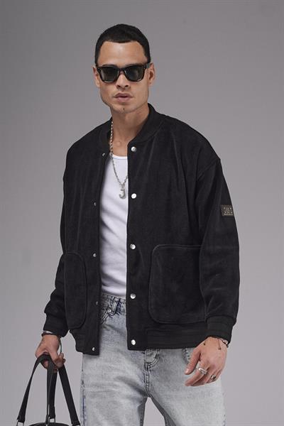 Kolej Yaka Oversize Kalıp Çıtçıt Kapamalı Polar 