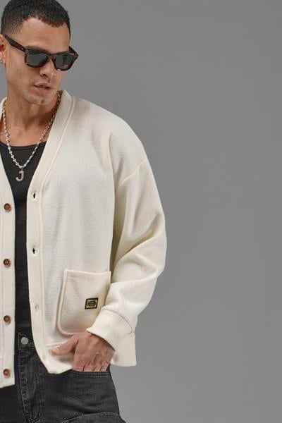 Logo Detaylı Oversize Kalıp Erkek Hırka