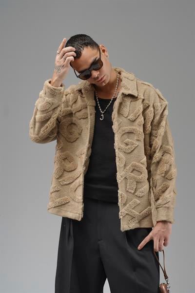 Önü Çıtçıt Kapamalı Kingbrich Yazılı Gömlek Yaka Peluş