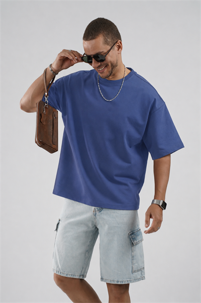 Oversize Kalıp Basic %100 Pamuklu Erkek Tişört