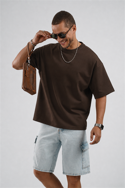 Oversize Kalıp Basic %100 Pamuklu Erkek Tişört