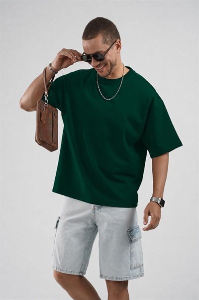 Oversize Kalıp Basic %100 Pamuklu Erkek Tişört
