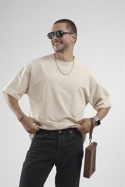 Oversize Kalıp Basic %100 Pamuklu Erkek Tişört