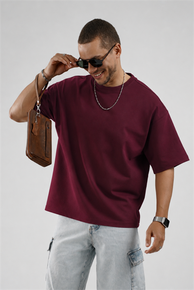 Oversize Kalıp Basic %100 Pamuklu Erkek Tişört