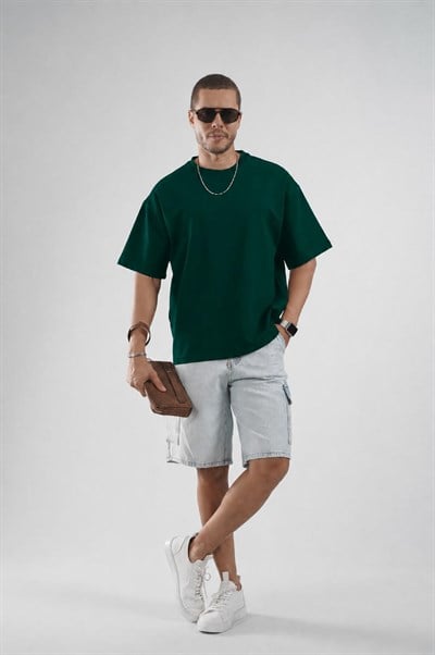Oversize Kalıp Basic %100 Pamuklu Erkek Tişört