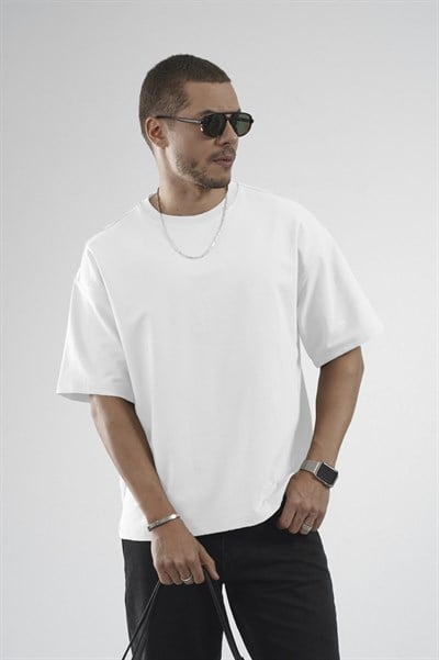 Oversize Kalıp Basic %100 Pamuklu Erkek Tişört