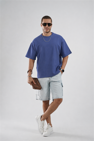 Oversize Kalıp Basic %100 Pamuklu Erkek Tişört