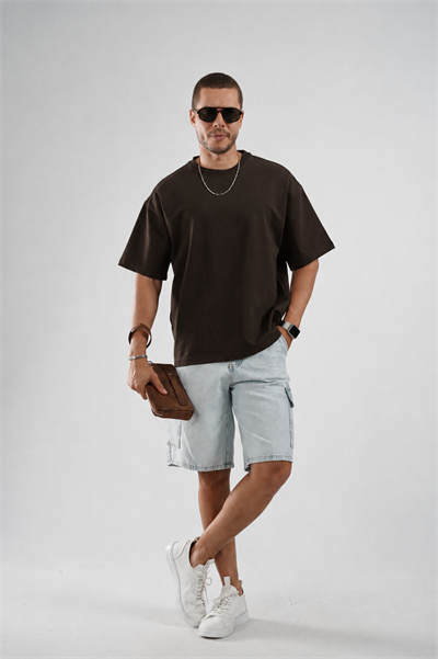 Oversize Kalıp Basic %100 Pamuklu Erkek Tişört