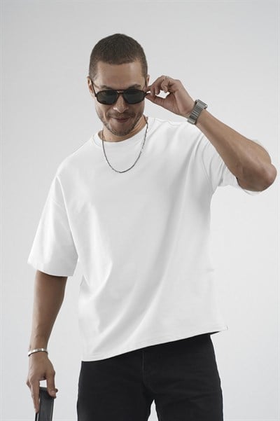 Oversize Kalıp Basic %100 Pamuklu Erkek Tişört