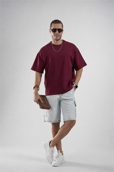 Oversize Kalıp Basic %100 Pamuklu Erkek Tişört