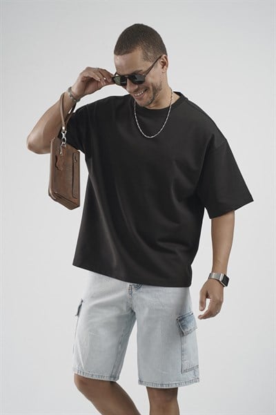 Oversize Kalıp Basic %100 Pamuklu Erkek Tişört