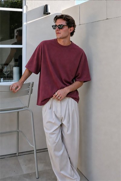 Oversize Kalıp Basic %100 Pamuklu Erkek Tişört