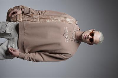 Oversize Kalıp Baskılı Yaka Kol Ribanalı Sweat