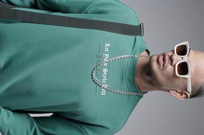 Oversize Kalıp Baskılı Yaka Kol Ribanalı Sweat