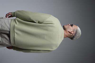 Oversize Kalıp Baskılı Yaka Kol Ribanalı Sweat