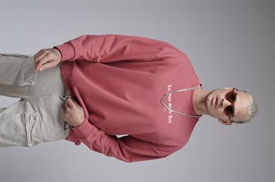 Oversize Kalıp Baskılı Yaka Kol Ribanalı Sweat