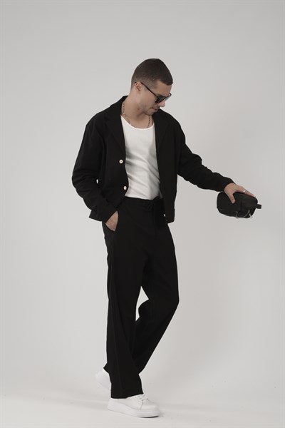 Oversize Kalıp Blazer Keten Alt Üst Takım