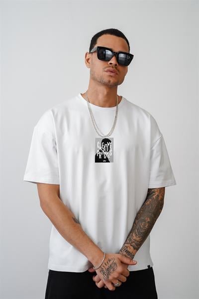 Oversize Kalıp Creative Baskılı Unisex Tişört