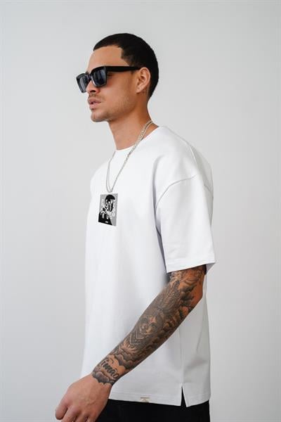 Oversize Kalıp Creative Baskılı Unisex Tişört